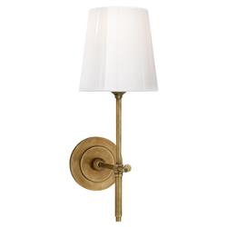 Visual Comfort Bryant Modern Classic Antique Brass White Glass Wallchiere Sconce