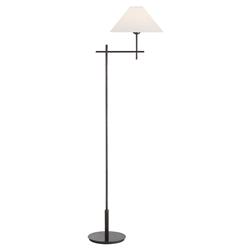Visual Comfort Hackney Modern Classic Bronze Metal Linen Shade Floor Lamp