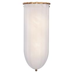 Visual Comfort Rosehill Modern Antique Brass White Strie Glass Linear Sconce