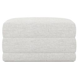 Weybridge Heathered Ivory Performance Ottoman - Upholstered to Floor