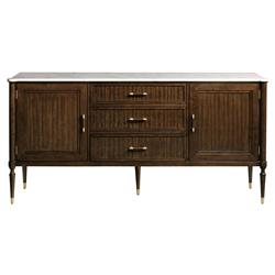 Melrose French Country White Marble Mink Wood Sideboard