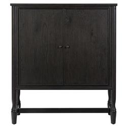 Bari Cracked Smoked Black Oak Bar Cabinet