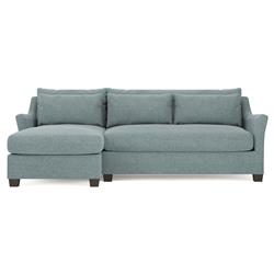 Pauline Chaise Heathered Teal Sectional - Left Chaise - 101&quot;