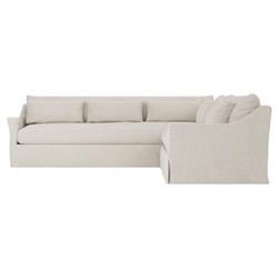 Pauline Sea Salt Performance Slipcovered Corner Sectional - Right End - 106&quot;
