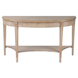Estrella French Country Beige Wood Demilune Console Table