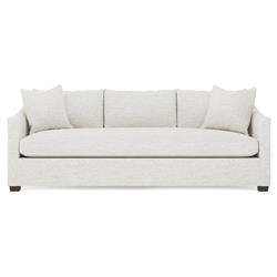 Clairmont Heathered Ivory Performance Bench Cushion Sofa - 89&quot;