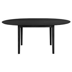 Ava Modern Classic Black Oak Round Extendable Dining Table - 51"-71"