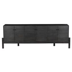 Rissa Mid Century Modern Black Acacia Wood Media Console