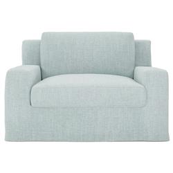 Henri Coastal Sky Slipcovered Chair and a Half
