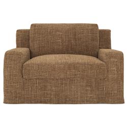 Henri Bronze Slipcovered Chair and a Half