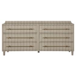 Mira Coastal Beach Natural Oak Wood Iron Pulls Double Dresser