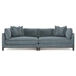 Adelle Slate Blue Double Bumper Sectional - 116"