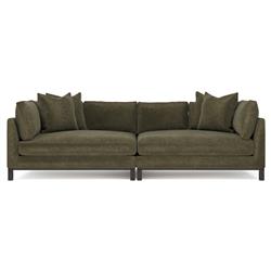 Adelle Tuscan Olive Double Bumper Sectional - 116"