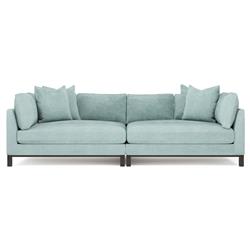 Adelle French Blue Double Bumper Sectional - 116"