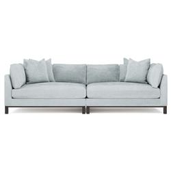 Adelle Pale Blue Double Bumper Sectional - 116"