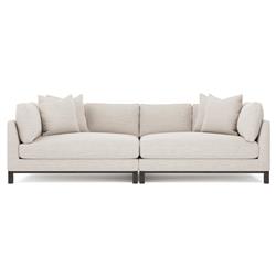 Adelle Heathered Cream Performance Double Bumper Sectional - 116"