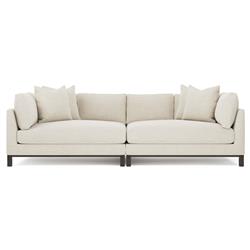 Adelle Vanilla Double Bumper Sectional - 116"