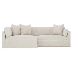 Adelle Sea Salt Performance Slipcovered Bumper Sectional - Left Bumper - 116"