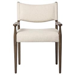 Odelia Modern Classic Cream Performance Wood Dining Arm Chair