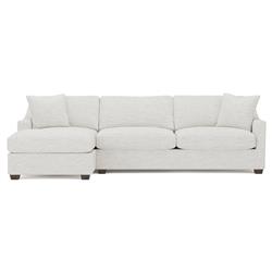 Avery Heathered Ivory Performance Chaise Sectional - Left Chaise - 110&quot;