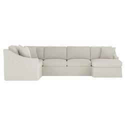 Avery Sea Salt Performance Slipcovered U-Chaise Sectional - Right Chaise - 145"