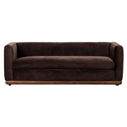 油彩「Lifelong Friend」 Jordane Mid Century Modern Dark Brown Velvet Sofa - 83