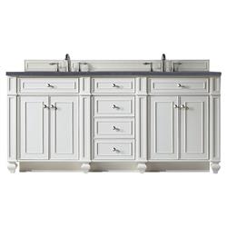 Fynn French Country Charcoal Quartz White Wood Double Vanity Sink - 72"