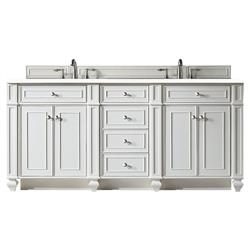 Fynn French Country White Zeus Quartz White Wood Double Vanity Sink - 72"