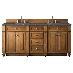 Fynn French Country Parisien Bleu Quartz Brown Wood Double Vanity Sink - 72"