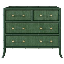 Worlds Away Beckett Modern Classic Green Bamboo Grasscloth Chest