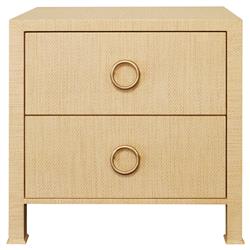 Worlds Away Edelman Modern Classic Natural Grasscloth Side Table