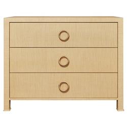 Worlds Away Getty Modern Classic Natural Grasscloth Chest