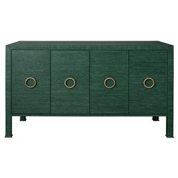 Worlds Away Rue Mid Century Modern Green Grasscloth Buffet