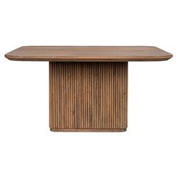 Velle Coastal Beach Brown Oak Square Dining Table - 60"