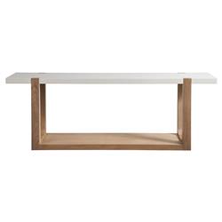 Beatrix Modern Classic White Quartz Natural Oak Console Table