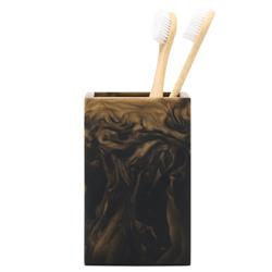 Pigeon and Poodle Duluth Global Swirled Black Resin Brush Holder