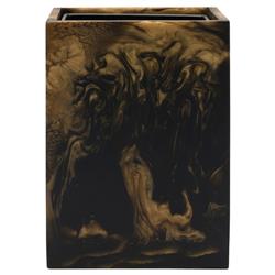 Pigeon and Poodle Duluth Global Swirled Black Resin Square Waste Basket
