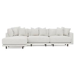Toulouse Heathered Ivory Performance Modular 4-Piece Chaise Sectional - Left Chaise - 129"