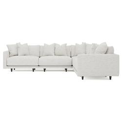 Toulouse Heathered Ivory Performance Modular 5-Piece Corner Sectional - 129"