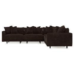 Toulouse Dark Chocolate Modular 5-Piece Corner Sectional - 129"