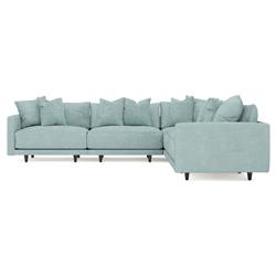 Toulouse French Blue Modular 5-Piece Corner Sectional - 129"