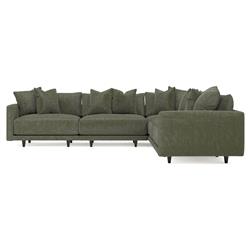 Toulouse Sage Green Modular 5-Piece Corner Sectional - 129"