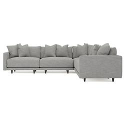 Toulouse Nickel Performance Modular 5-Piece Corner Sectional - 129"
