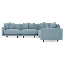 Toulouse Eggshell Blue Performance Modular 5-Piece Corner Sectional - 129"