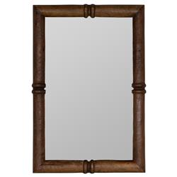 Julia Rustic Lodge Walnut Wood Rectangular Wall Mirror