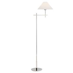 Visual Comfort Hackney Modern Polished Nickel Cordless Bridge Arm Floor Lamp