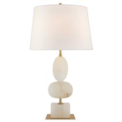 Visual Comfort Dani Modern White Alabaster Cordless Table Lamp