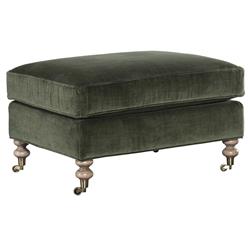 Carter Updated Traditional Green Velvet Ottoman