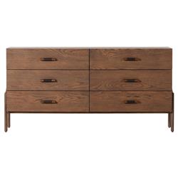 Hadley Rustic Lodge Brown Wood Double Dresser