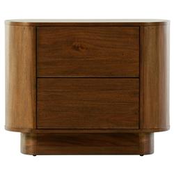 Paris Rustic Lodge Brown Acacia Wood Oval Nightstand